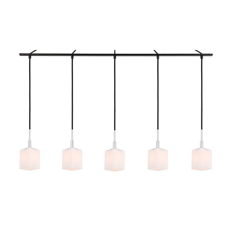 Woodbridge Lighting Langston Metal Linear Pendant in Chrome/Bronze