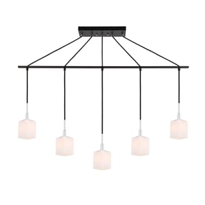 Woodbridge Lighting Langston Metal Linear Pendant in Chrome/Bronze