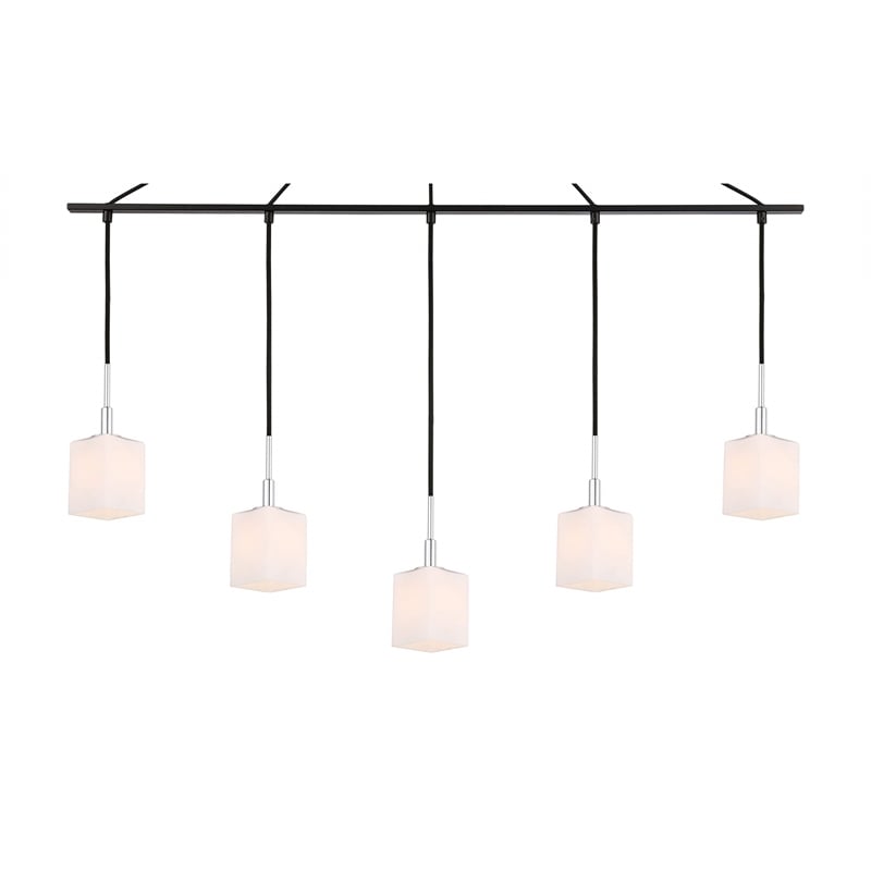 Woodbridge Lighting Langston Metal Linear Pendant in Chrome/Bronze