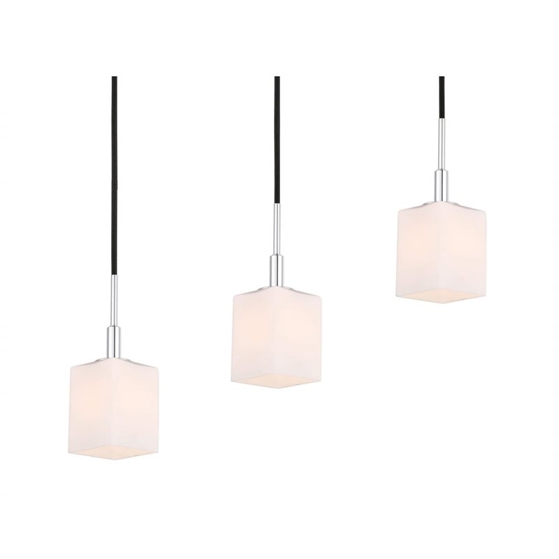 Woodbridge Lighting Langston Metal Linear Pendant in Chrome/Bronze