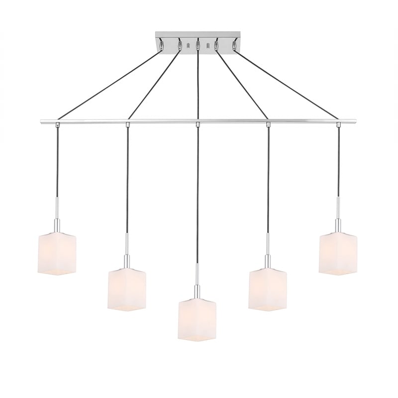 Woodbridge Lighting Langston Transitional Metal Linear Pendant in Chrome