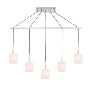 Woodbridge Lighting Langston Transitional Metal Linear Pendant in Chrome