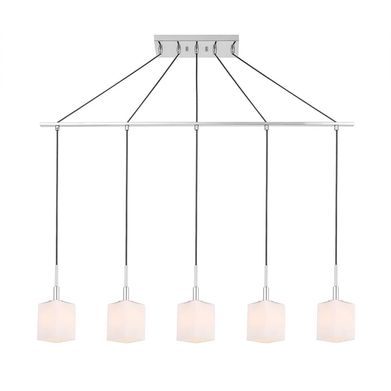 Woodbridge Lighting Langston Transitional Metal Linear Pendant in Chrome