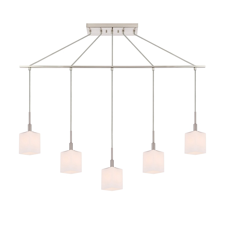 Woodbridge Lighting Langston Metal Linear Pendant in Satin Nickel