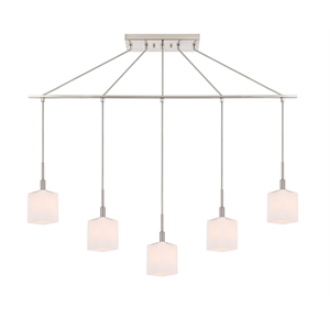 Woodbridge Lighting Langston Metal Linear Pendant in Satin Nickel