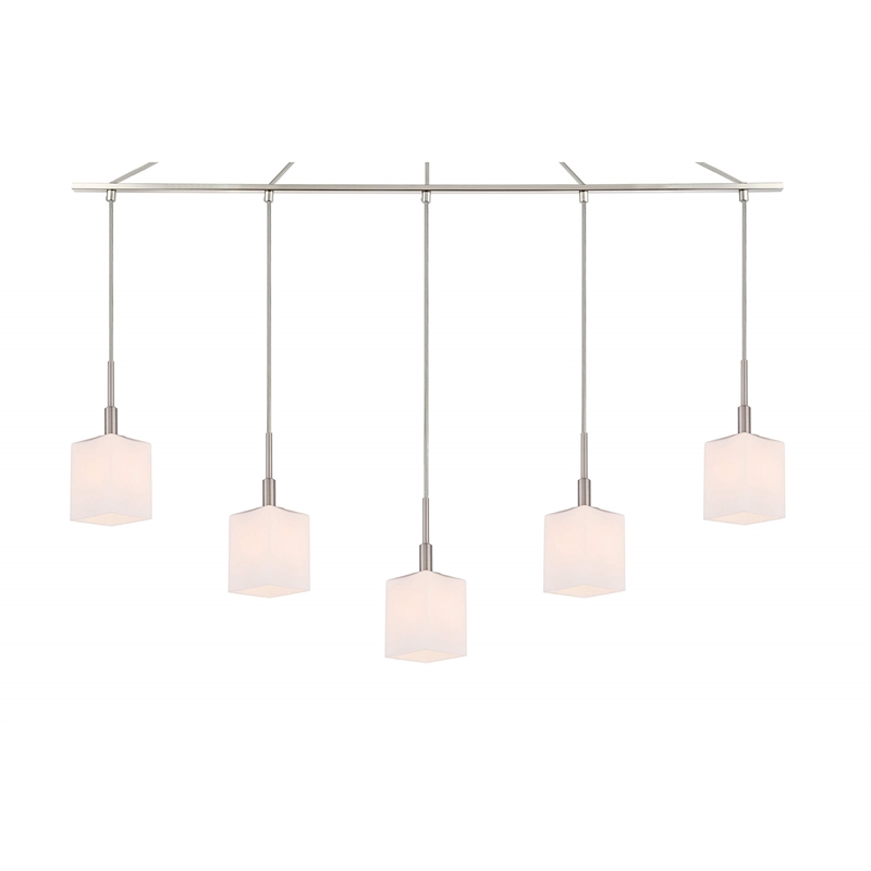 Woodbridge Lighting Langston Metal Linear Pendant in Satin Nickel