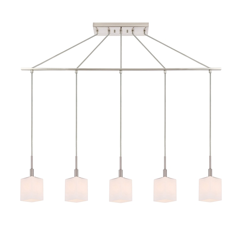 Woodbridge Lighting Langston Metal Linear Pendant in Satin Nickel