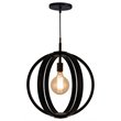 Woodbridge Lighting Celestial 1 Light Wood Pendant in Bronze/Black