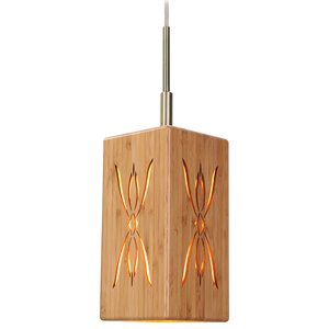 Woodbridge Lighting Light House Symmetry Bamboo Mini-Pendant in Natural/Brass