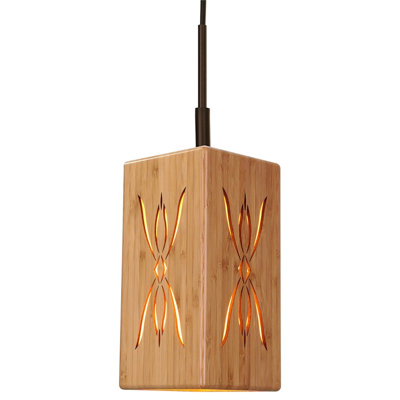 Woodbridge Lighting Light House Symmetry Bamboo Mini-Pendant in Natural/Bronze