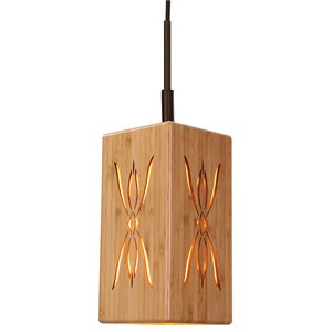 Woodbridge Lighting Light House Symmetry Bamboo Mini-Pendant in Natural/Bronze