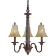 Woodbridge Lighting Vergennes 3-Light Metal Chandelier in Bark Brown