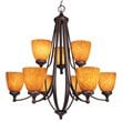Woodbridge Lighting Kenshaw 9-Light Metal Chandelier in Bordeaux Brown