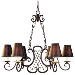 Woodbridge Lighting Montgomery 6-Light Metal Chandelier in Rust Auburn Brown