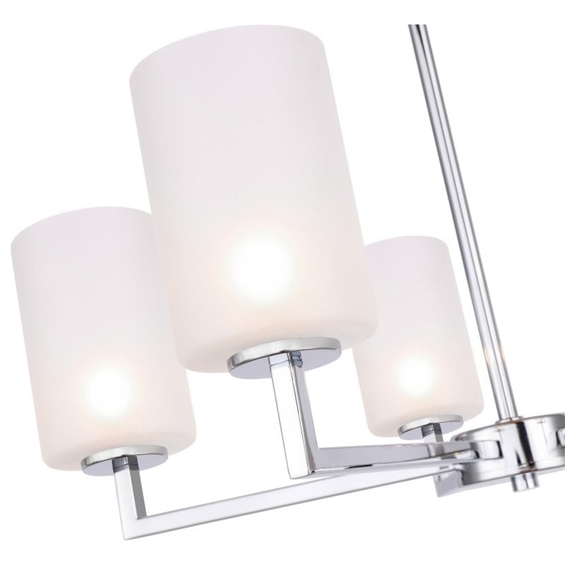 Woodbridge Lighting Candice 5-Light Opal Cylinder Metal Chandelier in Chrome