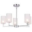 Woodbridge Lighting Candice 5-Light Opal Cylinder Metal Chandelier in Chrome