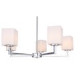 Woodbridge Lighting Candice 5-Light Opal Square Glass Metal Chandelier in Chrome