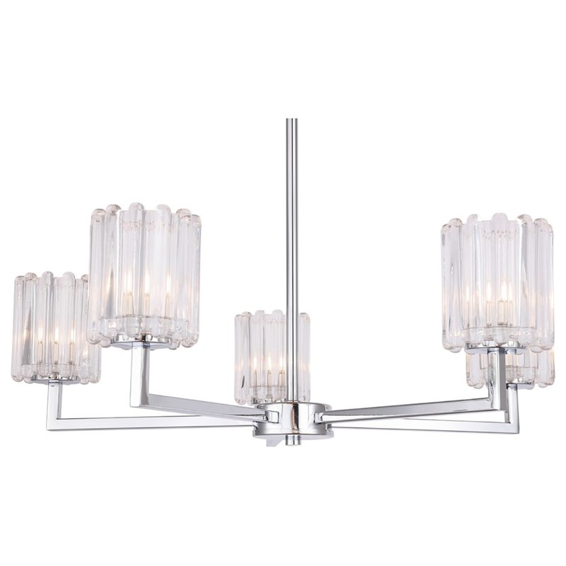 Woodbridge Lighting Candice 5-Light Cylinder Metal Chandelier in Chrome