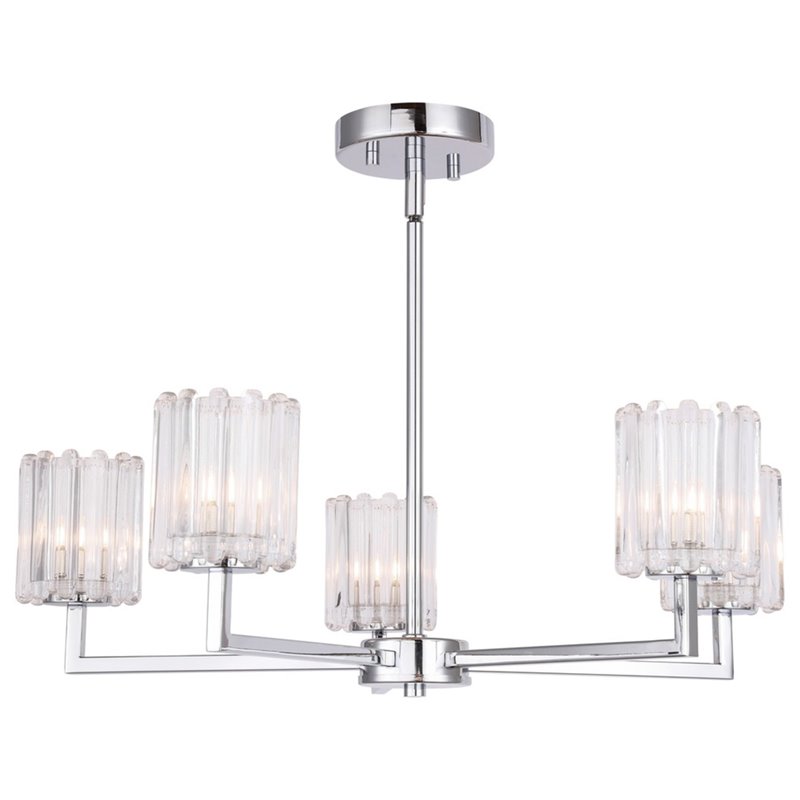 Woodbridge Lighting Candice 5-Light Cylinder Metal Chandelier in Chrome