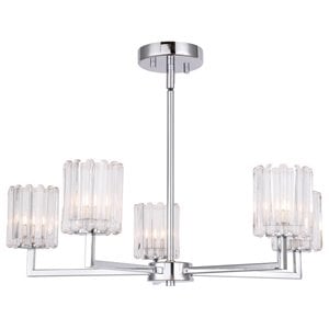 Woodbridge Lighting Candice 5-Light Cylinder Metal Chandelier in Chrome