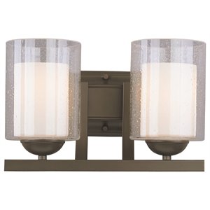 Woodbridge Lighting Cosmo 2-Light Metal Bathroom Light in Bronze
