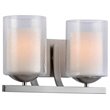 Woodbridge Lighting Cosmo 2-Light Metal Bathroom Light in Satin Nickel