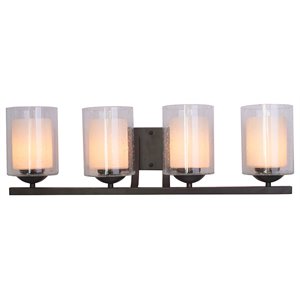 Woodbridge Lighting Cosmo 4-Light Metal Bathroom Light in Bronze