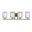 Woodbridge Lighting Cosmo 4-Light Metal Bathroom Light in Satin Nickel