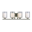 Woodbridge Lighting Cosmo 4-Light Metal Bathroom Light in Satin Nickel