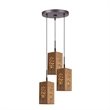 Woodbridge Lighting Light House 3-Light Bamboo Cluster Pendant in Bronze