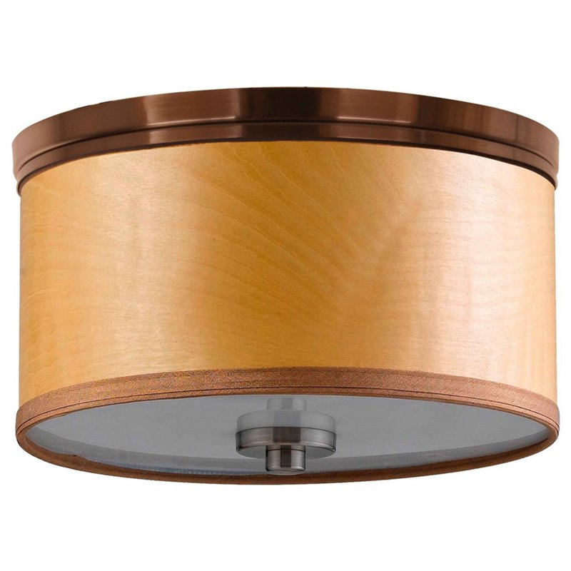 Woodbridge Lighting Hudson Brulee/Cityscape Metal Flush Mount in Satin Nickel