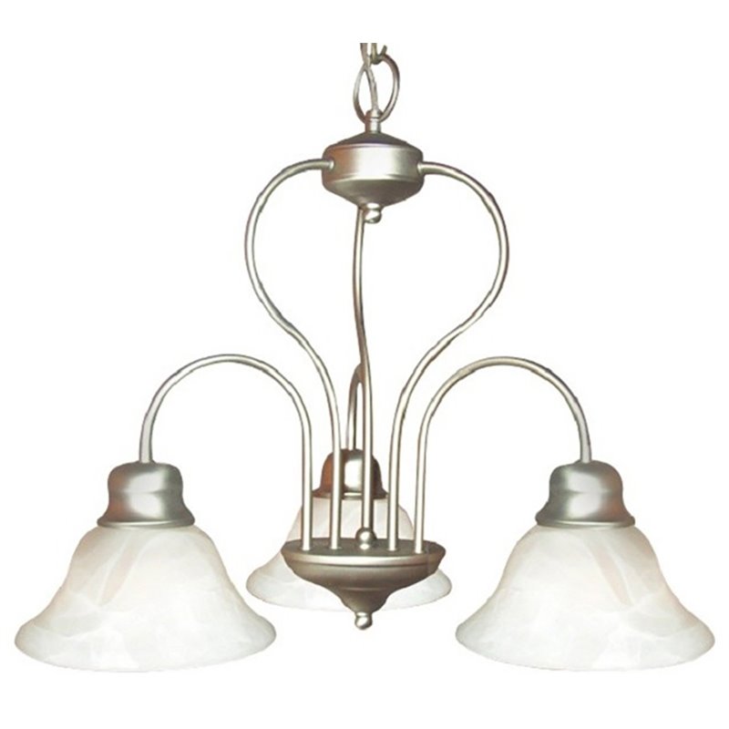 Woodbridge Lighting Basic 3-Light Metal Chandelier in Satin Nickel