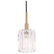 Woodbridge Lighting Candice Swizzle Stick Cylinder Metal Mini-Pendant in Brass