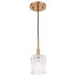 Woodbridge Lighting Candice Swizzle Stick Cylinder Metal Mini-Pendant in Brass