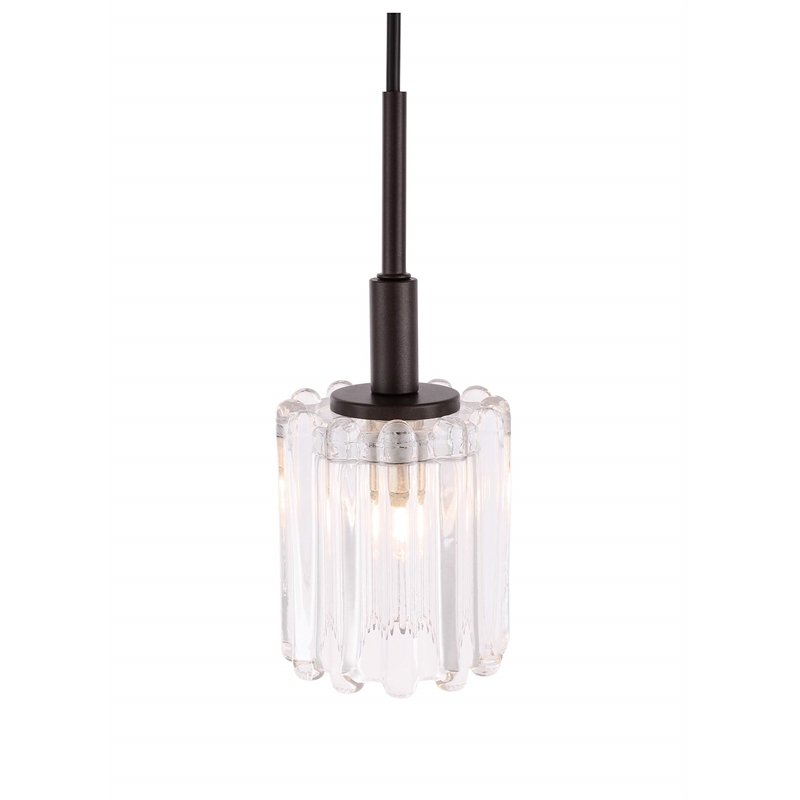 Woodbridge Lighting Candice Swizzle Stick Cylinder Metal Mini-Pendant in Bronze