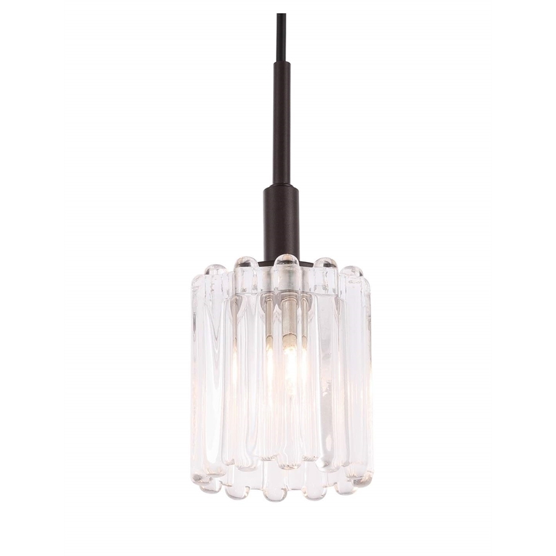 Woodbridge Lighting Candice Swizzle Stick Cylinder Metal Mini-Pendant in Bronze