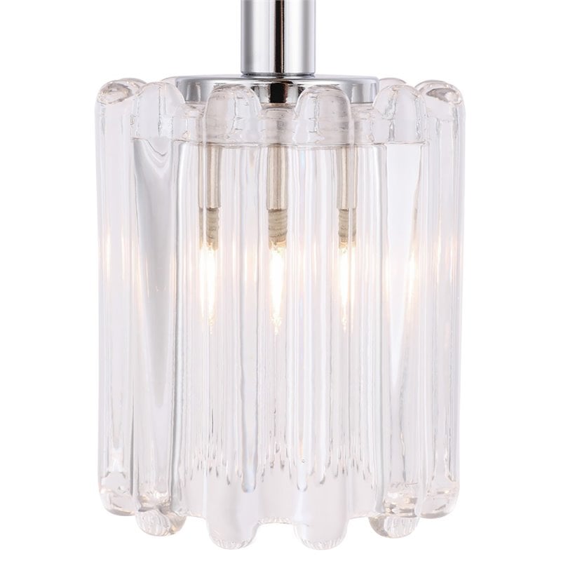Woodbridge Lighting Candice Swizzle Stick Cylinder Metal Mini-Pendant in Chrome