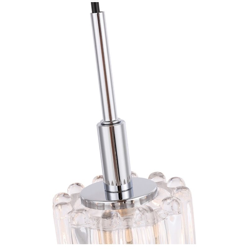 Woodbridge Lighting Candice Swizzle Stick Cylinder Metal Mini-Pendant in Chrome