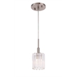 Woodbridge Lighting Candice Swizzle Stick Cylinder Metal Mini-Pendant in Nickel
