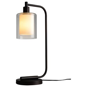 woodbridge lighting alaina 1 light glass/metal table lamp in bronze