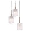 Woodbridge Lighting Candice 3-Light Glass Cluster Pendant in Nickel