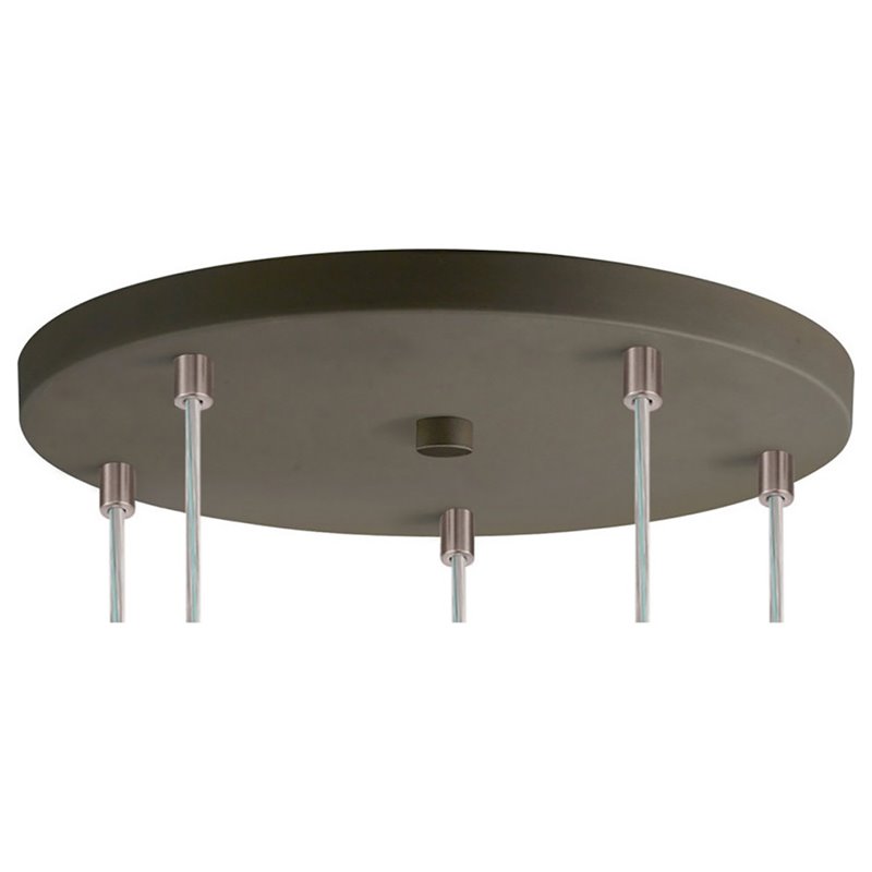 Woodbridge Lighting Candice 5-Light Transitional Glass Cluster Pendant in Nickel