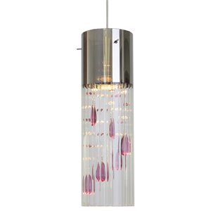 Woodbridge Lighting Gem Metal LED Mini Pendant with Strings in Amethyst Purple