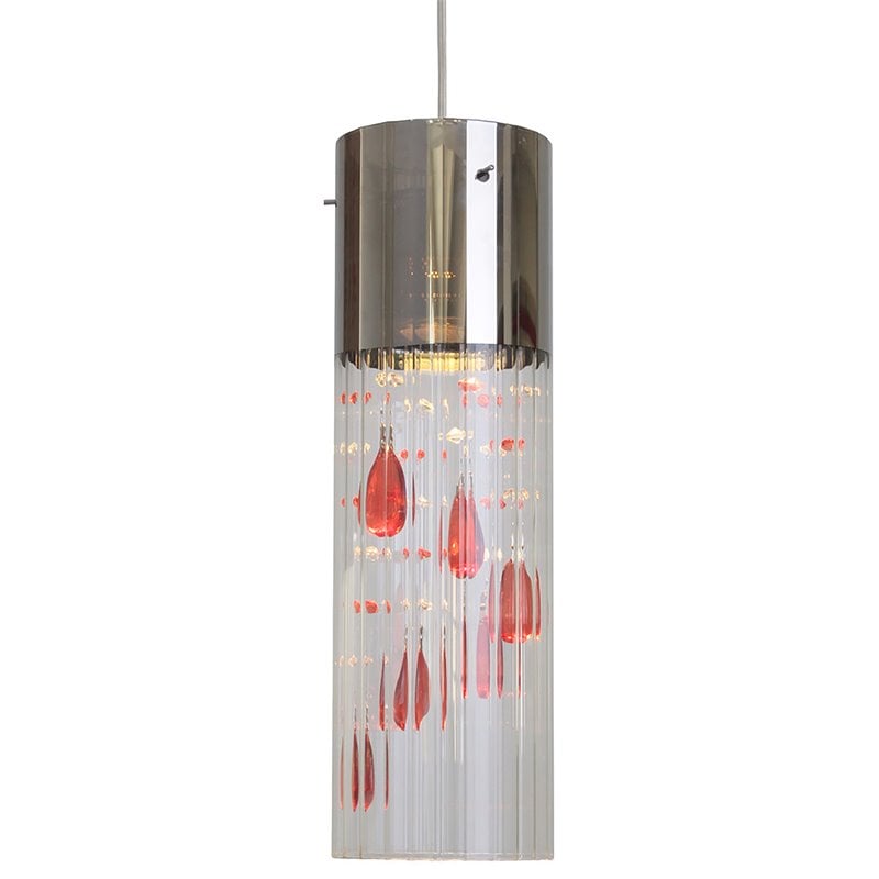 Woodbridge Lighting Gem Metal LED Mini Pendant with Strings in Rudy Red