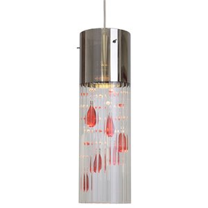 Woodbridge Lighting Gem Metal LED Mini Pendant with Strings in Rudy Red