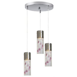 Woodbridge Lighting Gem 3-Light Metal LED Pendant with String in Amethyst Purple