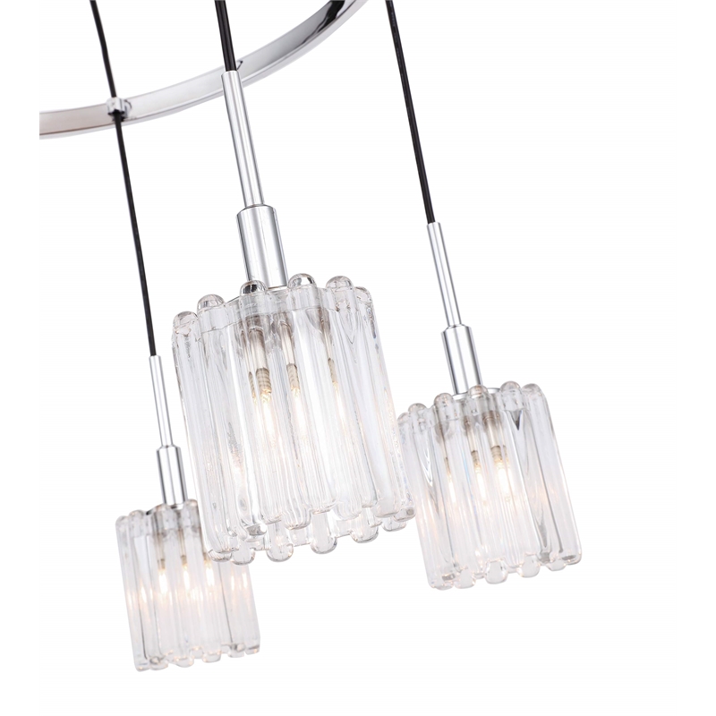 Woodbridge Lighting Candice Frosted Square Metal Chandelier in Chrome