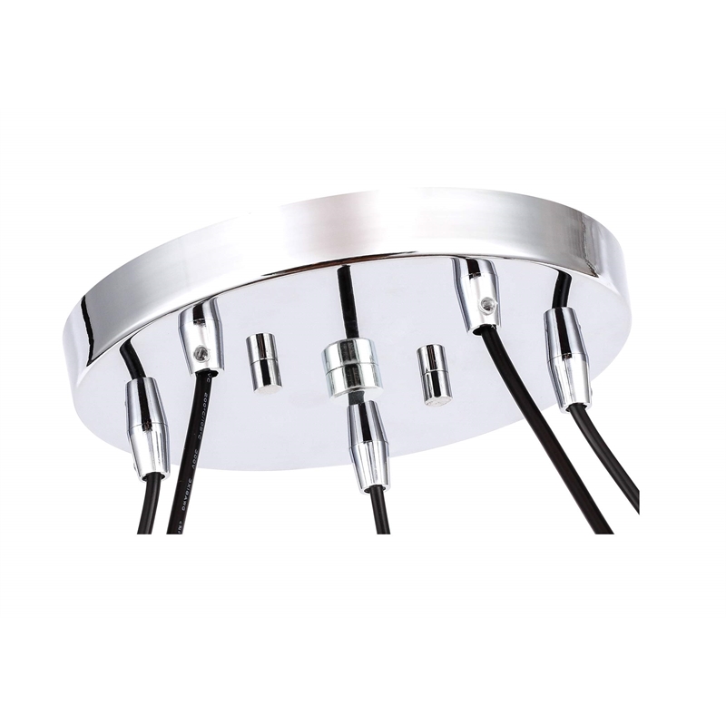 Woodbridge Lighting Candice Frosted Square Metal Chandelier in Chrome