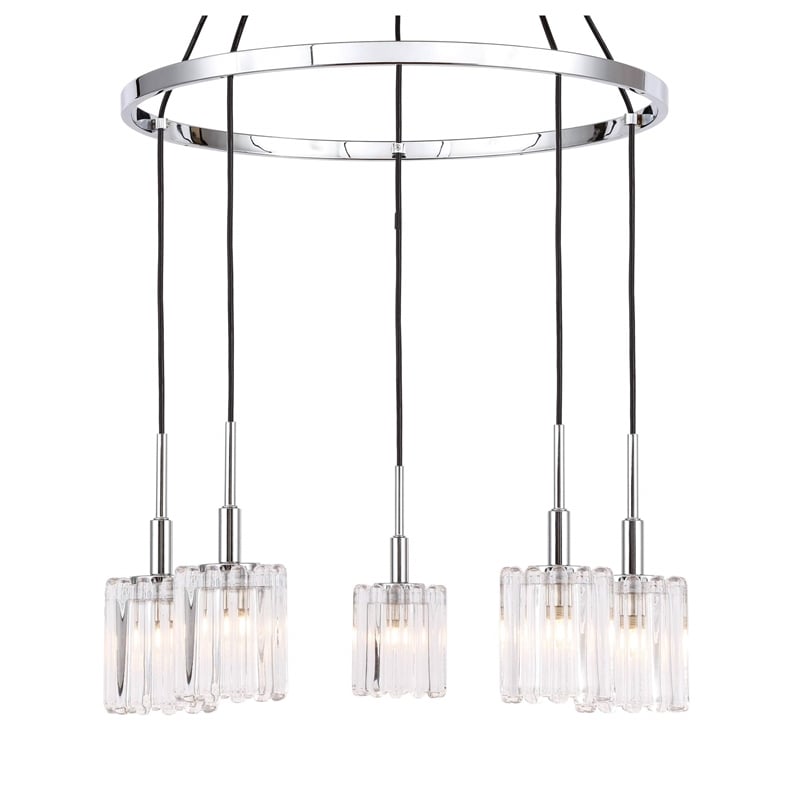 Woodbridge Lighting Candice Frosted Square Metal Chandelier in Chrome