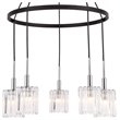 Woodbridge Lighting Candice Frosted Square Metal Chandelier in Chrome/Bronze